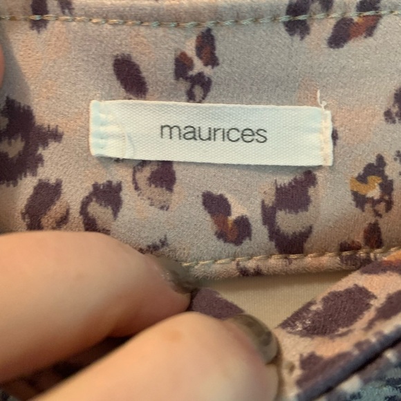 Maurices Women 10 Soft Leopard Print Button Front Short Skirt Faux Suede - Picture 5 of 6